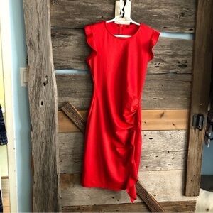 Flutter Sleeve Red Dress Size Large